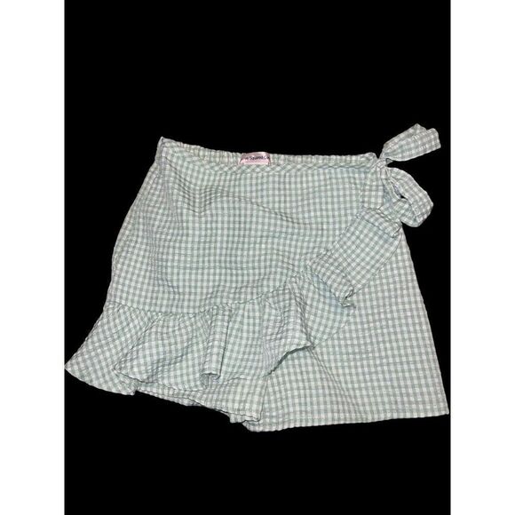 Love squared, girl, gingham, green skort, skirt 8 from dennys - Picture 1 of 3